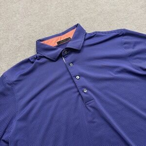 Greyson‎ Men's XL Performance Indigo Black Striped Polo